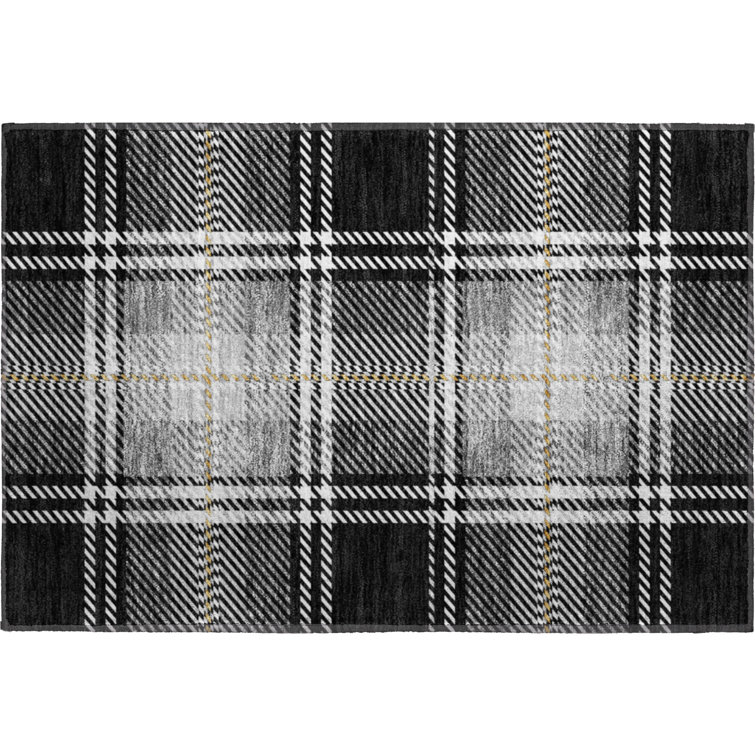 Premium Machine Washable Prisco Black Rug
