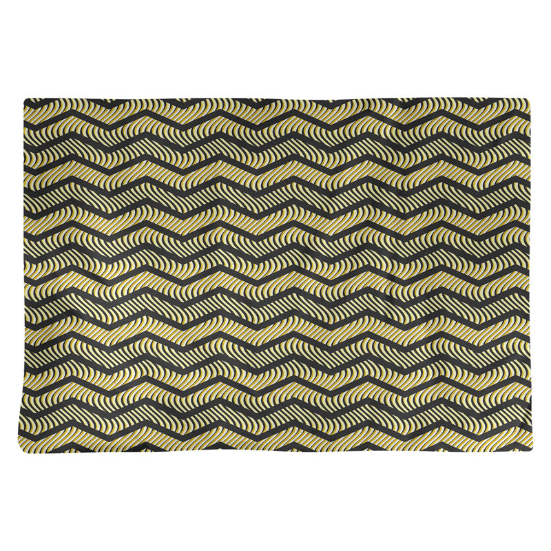 Récapitulatif de coton 18 po à chevrons ondulés Stephenie, Noir / Jaune, Polyester