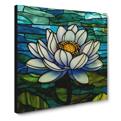Water Lily Flower Stained Glass Effect No.1 - No Frame Print