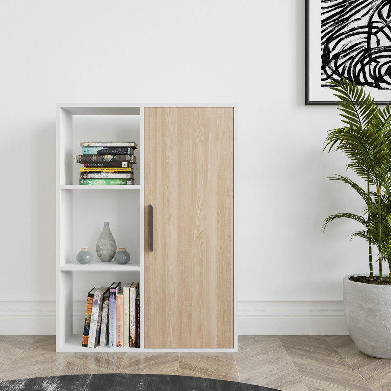 124.5cm H x 88.9cm W Najji Standard Bookcase, White/Oak