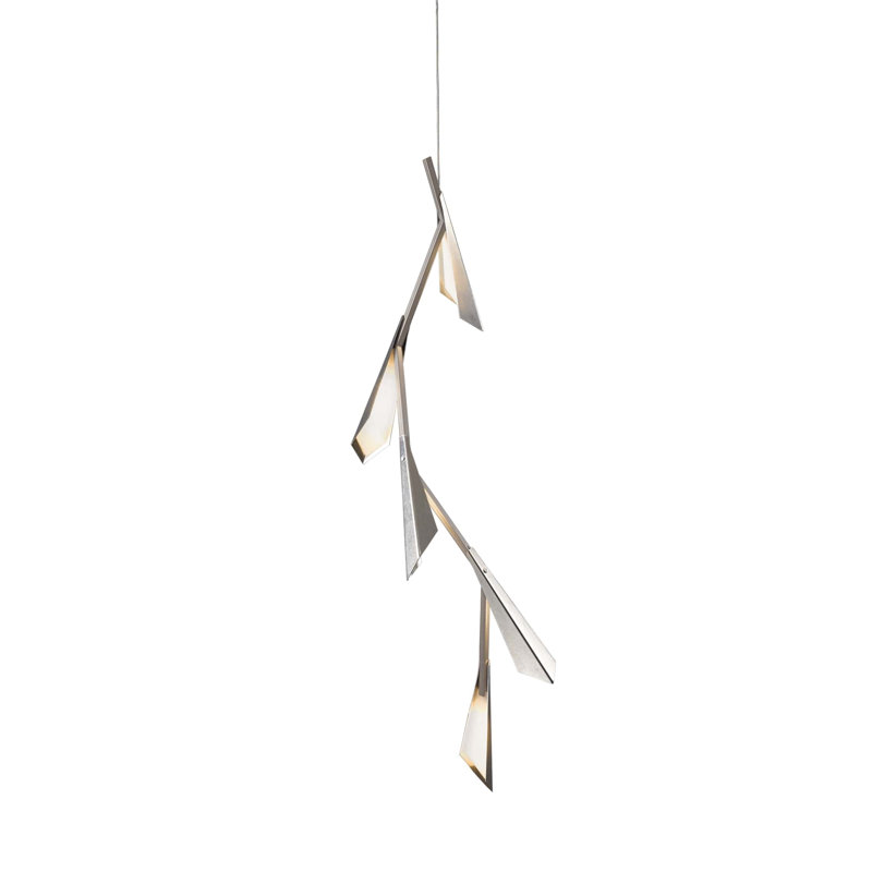 Quill 5 - Light Metal LED Chandelier, Sterling, Sterling