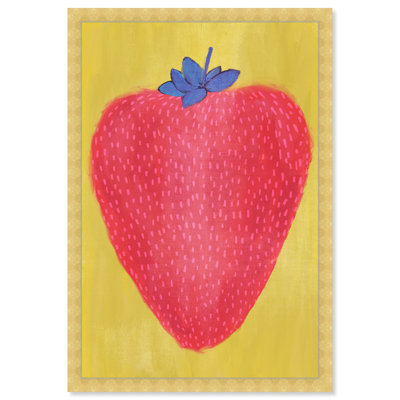 One Strawberry Colorful Shortcake Berry - Graphic Art on Paper