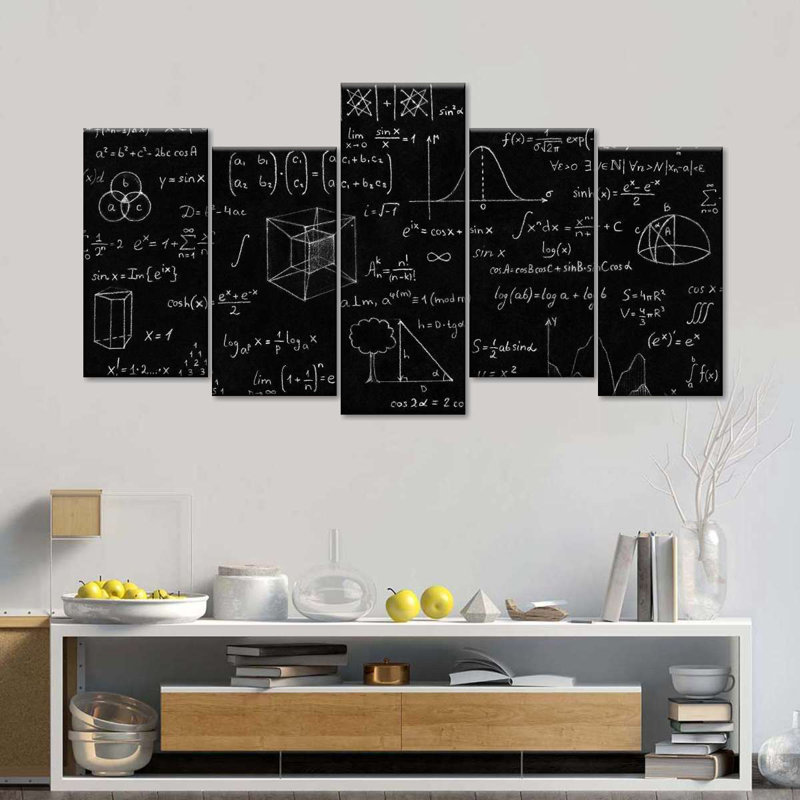 Ensemble de 5 équations sur toile, H 24 po x l 49 po x P 1,25 po