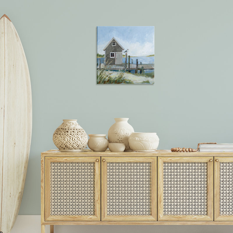 «Scenic Boat House View», art mural par Susan Winget, H 24 po x l 24 po