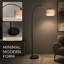 Lampadaire arqué en rotin de 168 cm, hauteur réglable, abat-jour tissé à la main et base en fer noir, style bohème, idéal pour le salon, la chambre ou un coin lecture. Ampoule incluse.