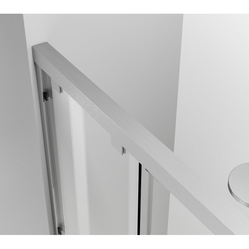 47" - 48" W x 76" H Double Sliding Semi-Frameless Shower Door, Nickel