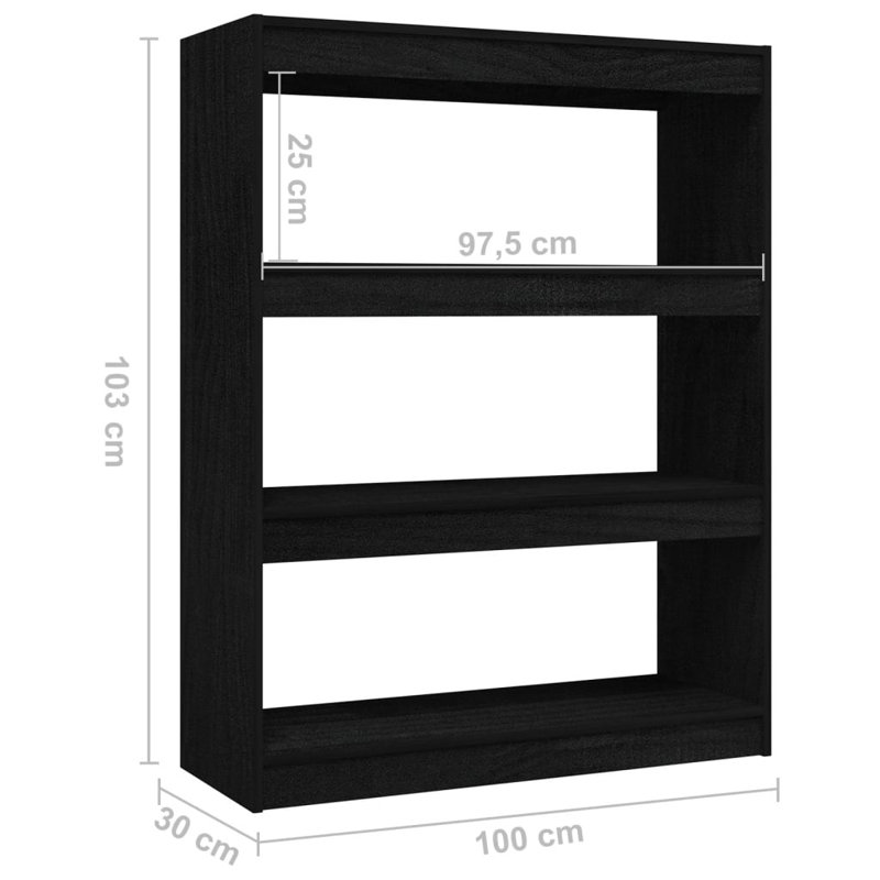Jamarrian 103cm H x 100cm W Solid Wood Standard Bookcase, Black