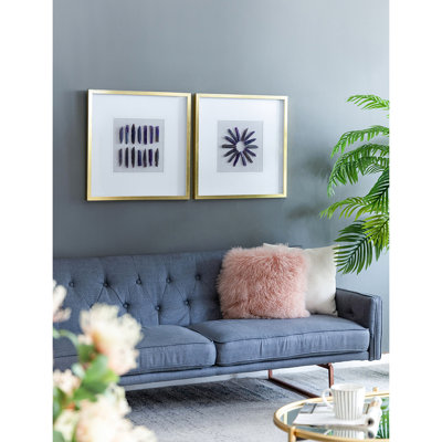 Grace Purple Agate Shadow Boxes Wall Art , 23.5" Square, 2 Pieces - Elevate Your Home Decor With Different Patterns And Materials 2 Art, Square Transform Room Distinct