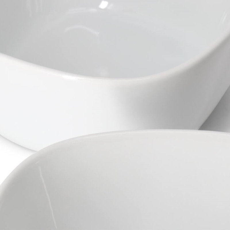 Ensemble de 6 bols à céréales 6 pièces en porcelaine carrée, allant au micro-ondes et au four