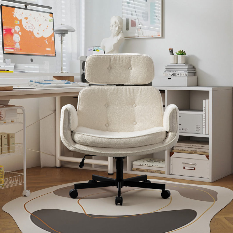 33.9" W Ergonomic Office Chair, Modern Adjustable Height  Computer Desk Chair