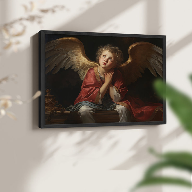 Angels From Above-XLVI - Reproduction encadrée - Restickable, H 16 po x l 20 po, Cadre noir