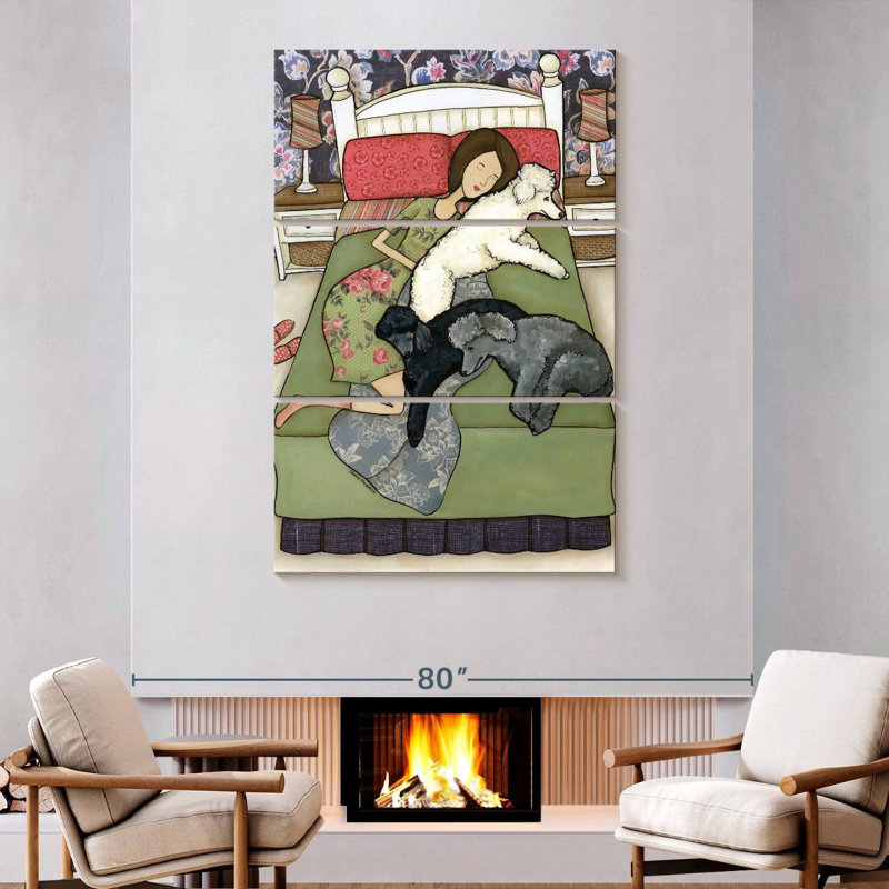 Brampt Napping Poodles, 74" H x 48" W