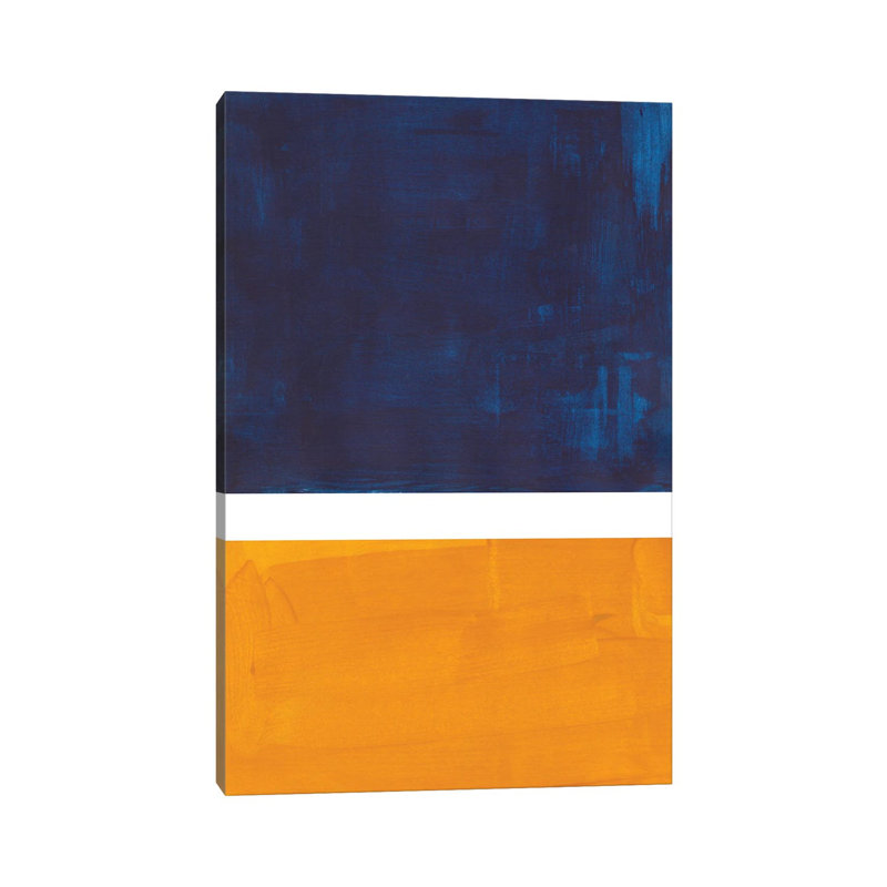 Rothko Remake Navy Gold by EnShape - Wrapped Canvas Print, 20.32 cm H x 30.48 cm W