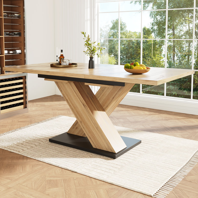 158.5 cm Extendable Rectangular Dining Table, Brown