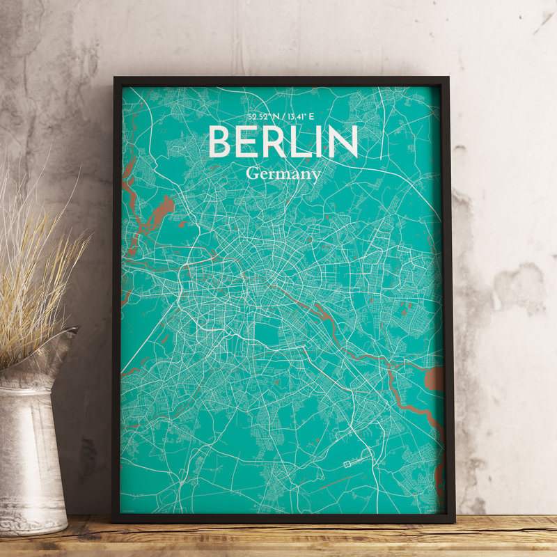 Berlin City Map - No Frame Print, 43.2cm H x 27.9cm W x 0.1cm D