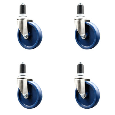 316SS Solid Polyurethane Swivel Expanding Stem Caster Set SCC