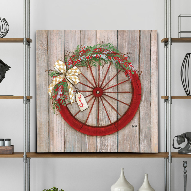 « christmas wheel », peinture, H 24 po x l 24 po x P 1,5 po, Toile tendue