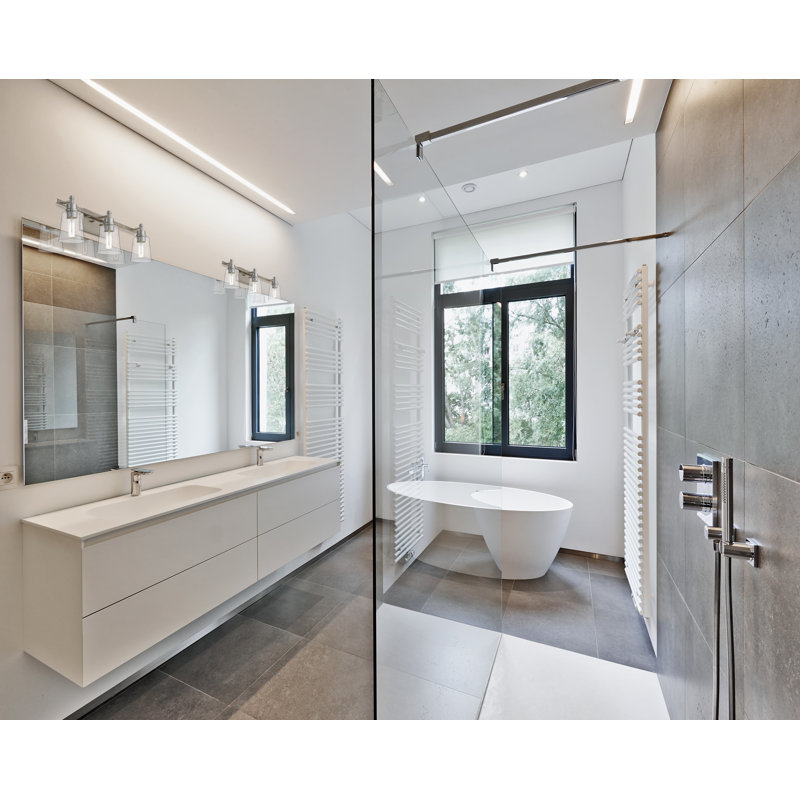 Éclairage pour meuble-lavabo à 3 lumières à intensité variable Masham, Nickel brossé