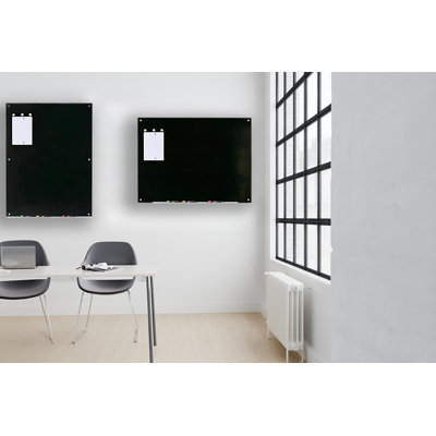 Panneau de verre magnétique mural noir