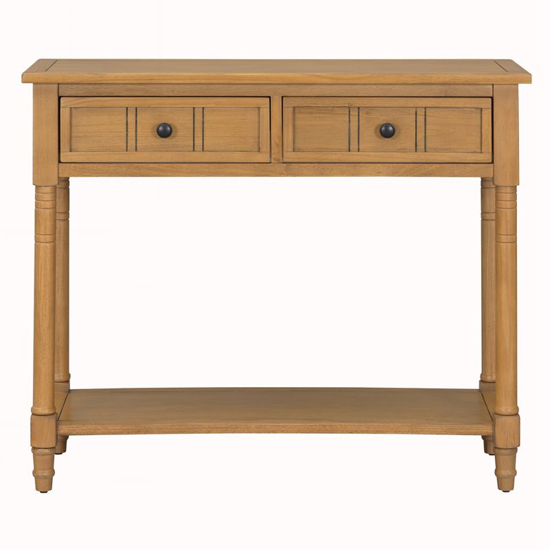 Console de style traditionnel avec deux tiroirs, Naturel
