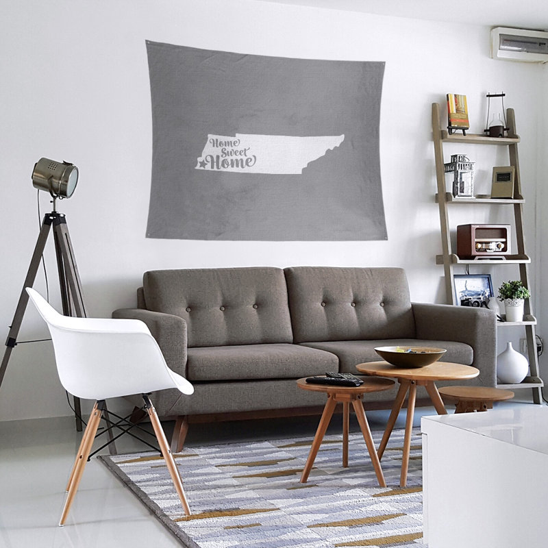 Tapisserie Home Sweet Memphis, H 68 po x l 80 po, Gris