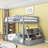 Full over Full Bunk Bed with LED Light Strip and USB Charging,Drawers-1526960605