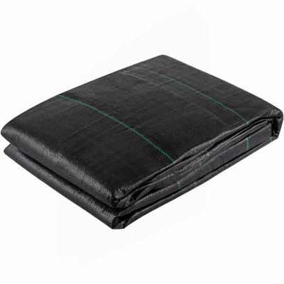 Geotextile Fabric, 12.5 x 30 ft 3.5oz Woven PP Driveway Drain Cloth w/ 600lbs Tensile Strength, Heavy Duty Underlayment for Soil Stabilization, Landscaping, Weed Barrier, 12.5FT30FT-3.5OZ, Black
