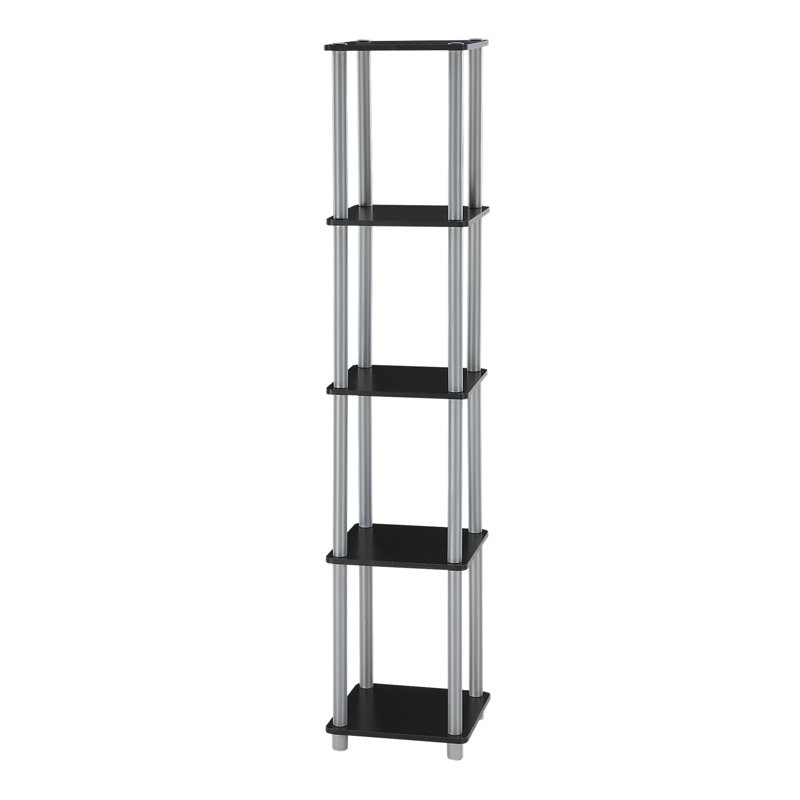 Mandrin 5 Tier Shelving Bookcase, Black/Gray