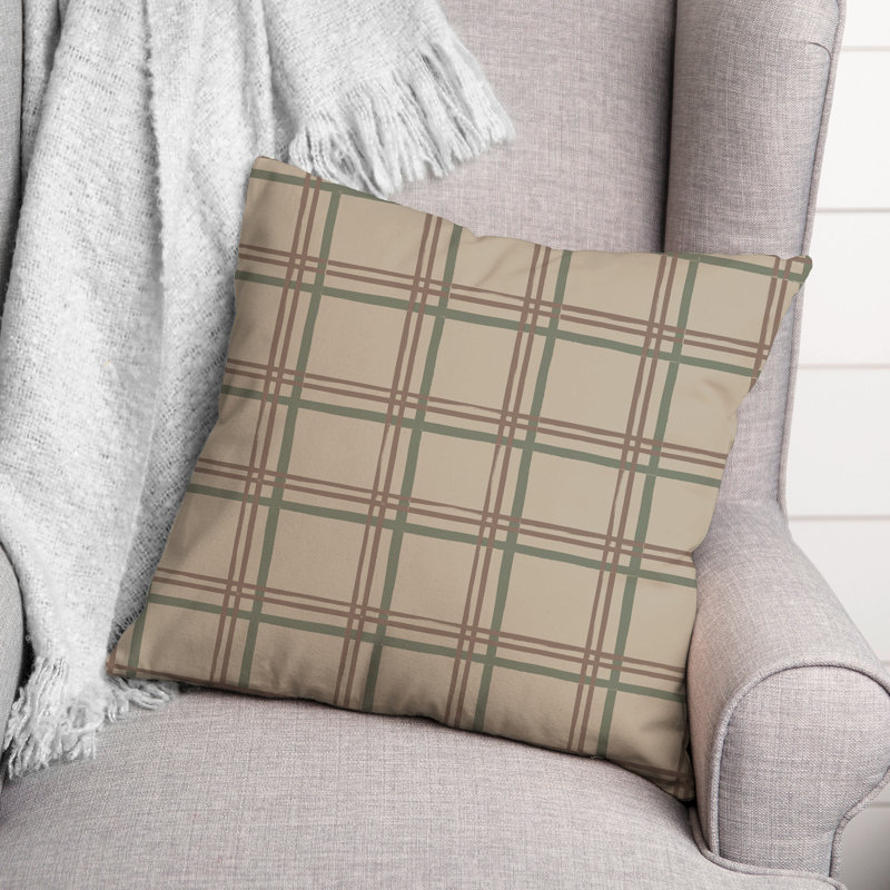  Coussin Plaid, Brun