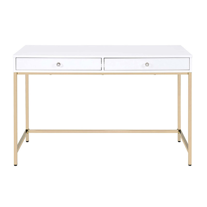 2-Drawer Writing Desk, White
