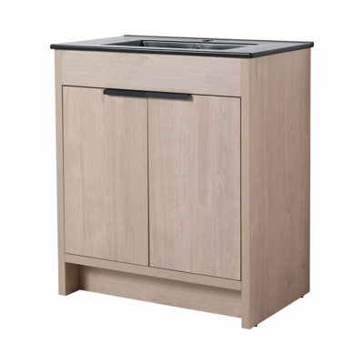 Meuble-lavabo autoportant avec lavabo en céramique