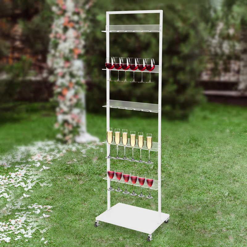 Mobile Champagne Display Holder, White
