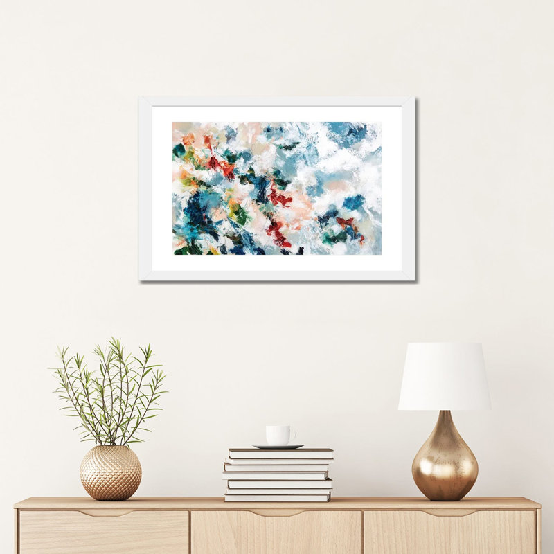 Meltemi par Cristina dalla Valentina-impression d’art graphique, H 16 po x l 24 po x P 1 po, Blanc, Papier encadré blanc