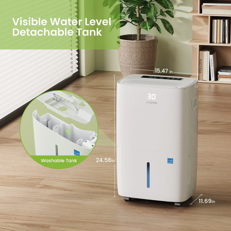 Waykar 80-Pint Energy Star Rated Dehumidifier for Rooms up to