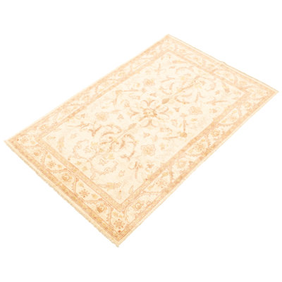 Tapis en laine crème/brune 5 pi 9 po x 9 pi, à la main one-of-kind-noué la 2010 chobi Hennepin