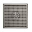 Bonde de douche carrée en acier inoxydable 2 po