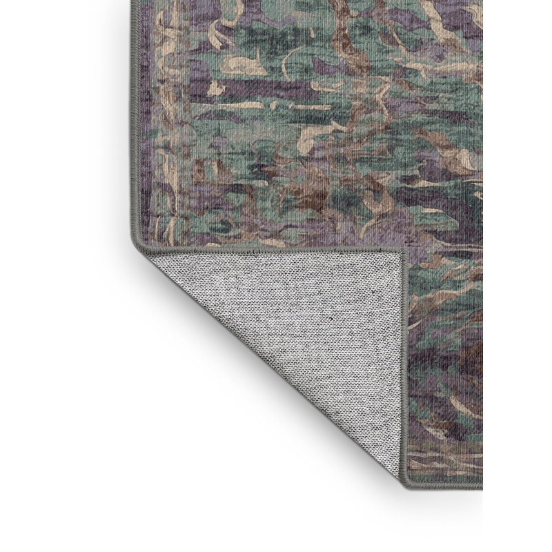 Machine Washable Gray Area Rug, Square 6'