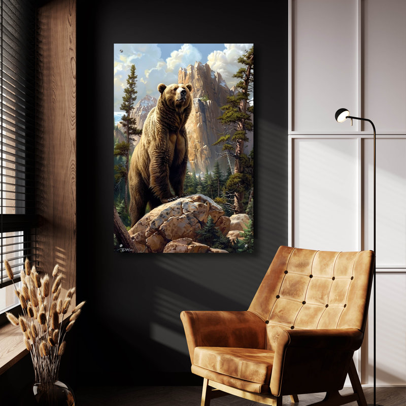«Bear debout» par Momart, art mural en verre acrylique, H 36 po x l 24 po x P 0,2 po