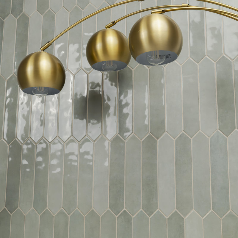 MSI Renzo Glossy Ceramic Picket Wall Tile, Jade