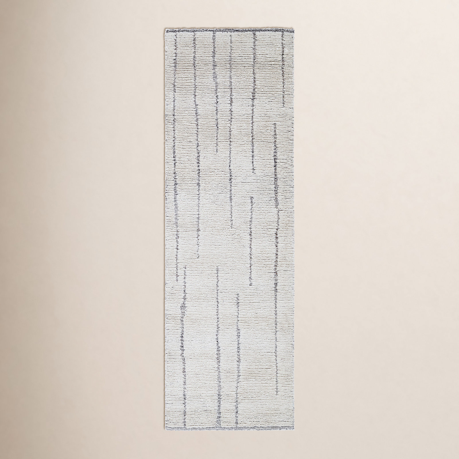 Keagan Charcoal Ivory Hand-Tufted Abstract Wool Rug, Runner 2'6" x 8'