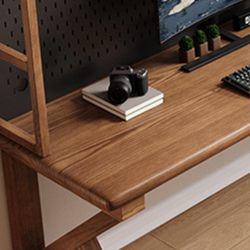 Bureau en pin massif avec pieds arrondis et pieds en K, H 29,53 po x l 62,99 po x P 23,62 po