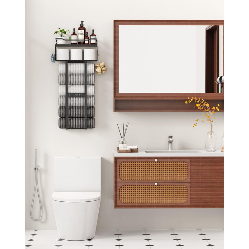 Wall mounted towel rack