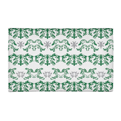 Tapis blanc / vert Damask