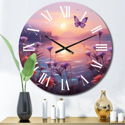 Horloge murale rose