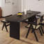 Table de salle à manger rétro en bois massif semi-ovale-1528137286