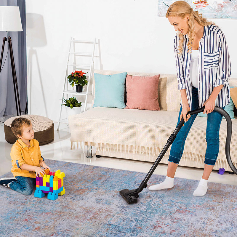 Tapis fonctionnel 9 x 12 - Lavable à la machine et résistant aux éclaboussures pour la maison et le bureau