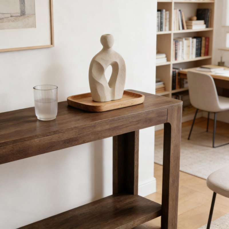 Table d'entrée compacte, console de style naturel, table de canapé