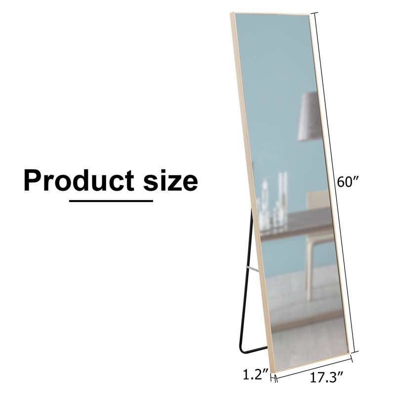 The3rd Generation Packaging Upgrade Includes A Light Oak Solid Wood Frame Full Length Mirror, Dressing Mirror