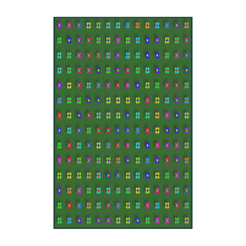 Tapis vert tissé à la machine, Rectangle 7 pi x 9 pi