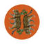 Sous-verres ronds en cuir végétalien orange à motif léopard-172550073